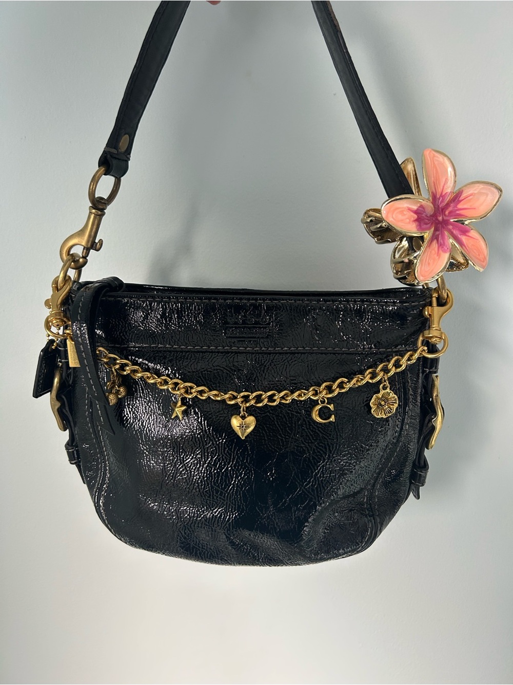Coach Mini-Zoe in Black Patent Leather